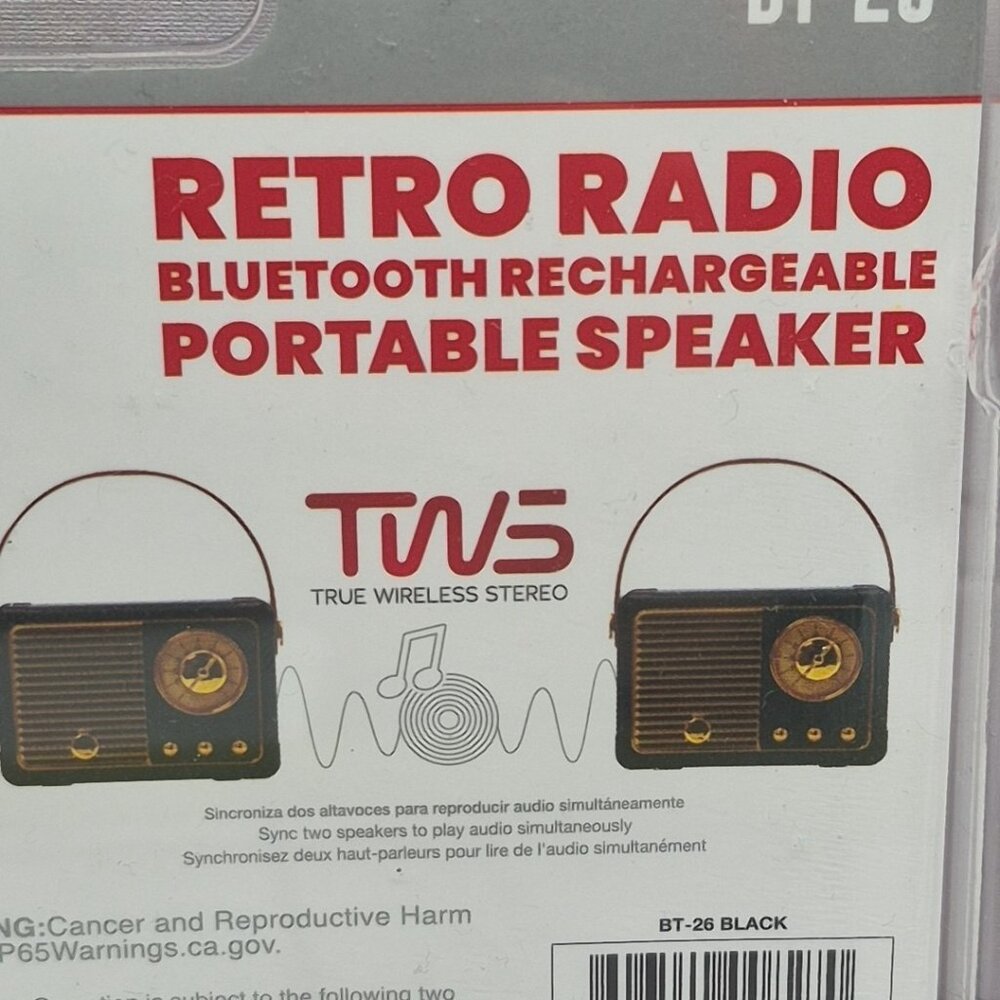 QFX VTG Throwback Bluetooth & FM Rechargeable Retro Radio - Picture 6 of 8